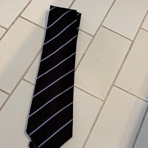 Ralph Lauren Purple Label Black Tie with Lavender Stripes